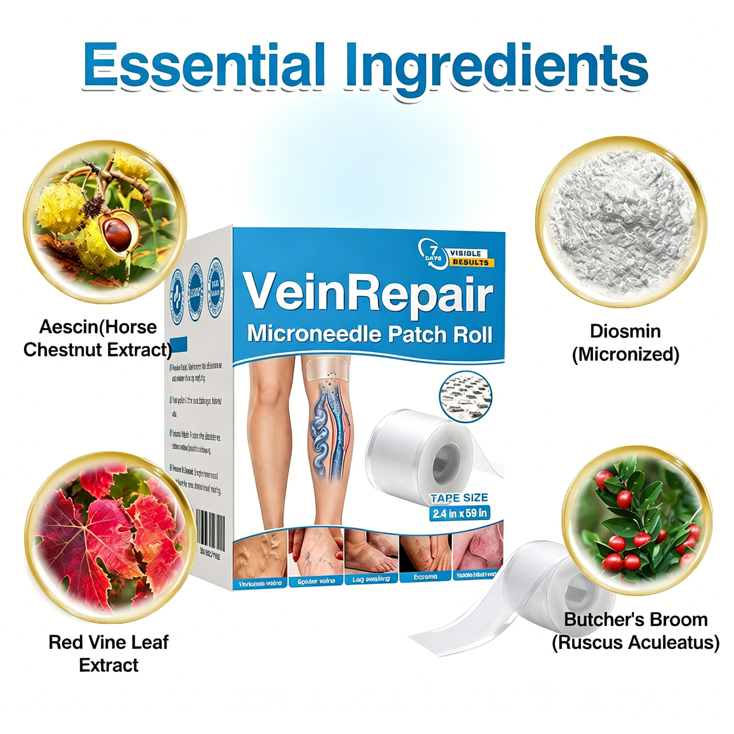 🥇👨‍⚕️✨VeinRepair Microneedle Patch Roll⚡Instant Relief, Long-Term Results