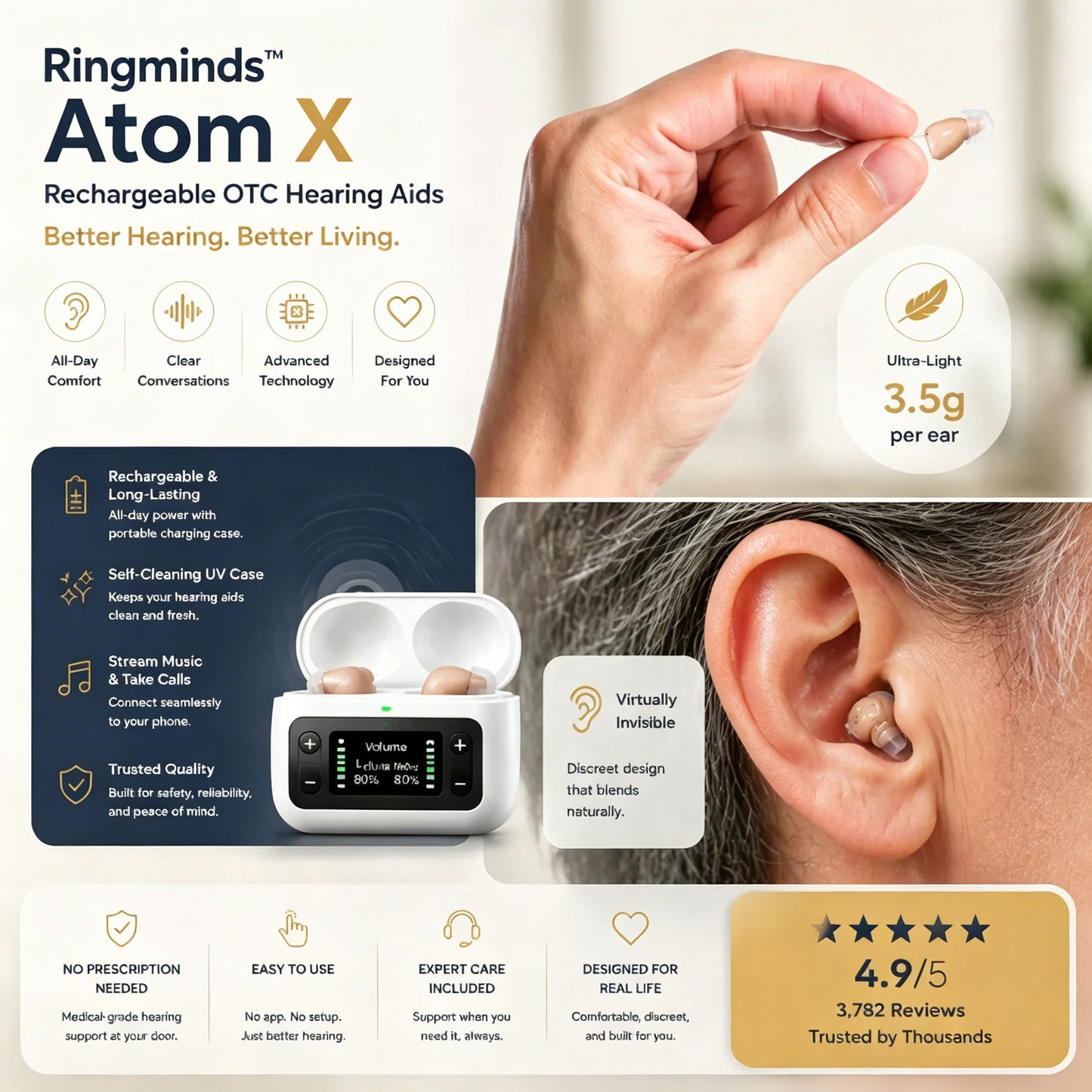 🔥 Today Only! 👂Ringminds™ Atom X Smart Hearing Aids — Hear Clearly, Feel Confident Again 💖🔊