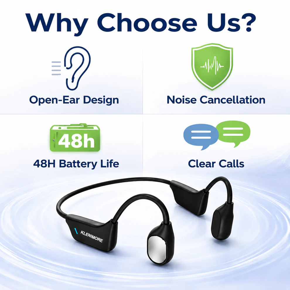 🔥 Final 2 Hours : Only Limited Stock Left🏆KLENIMORE™ Bone Conduction Smart Hearing Headphones （Mayo Clinic Recommended）